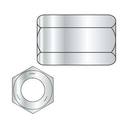 Newport Fasteners Coupling Nut, 7/8"-9, Steel, Grade 5, Zinc Plated, 2-1/2 in Lg, 1-1/4 in Hex Wd, 60 PK 296217